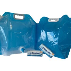 100 Aquatabs en 2 draagbare waterzaken 10l met kraantje